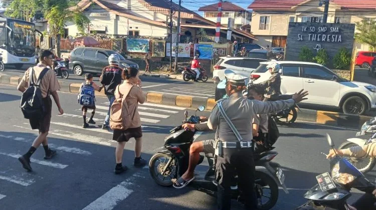 Pos Cakalang Pagi Polresta Manado, Polisi Atur Lalin dan Cegah Pelanggaran