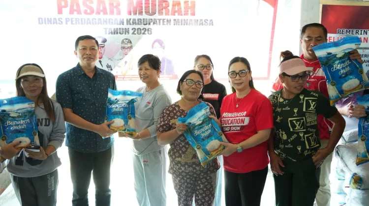 Operasi Pasar Murah, Beras Premium Dijual Rp52 Ribu di Kawangkoan