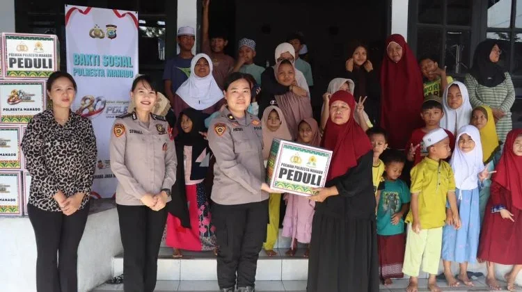 Polwan Polresta Manado Salurkan Bantuan untuk Panti Asuhan jelang Hari Jadi ke-78