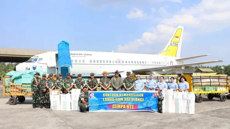 Lanud Sam Ratulangi Manado Salurkan Bantuan Kemanusiaan Gempa NTT