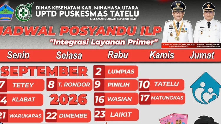 Puskesmas Tatelu Rilis Jadwal Layanan Posyandu September 2026