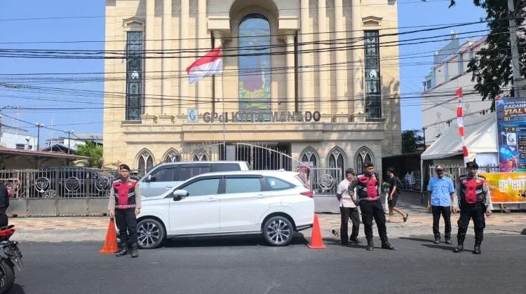 Pajasomat Polresta Manado, Rayon Samapta Kawal Jalannya Ibadah Minggu