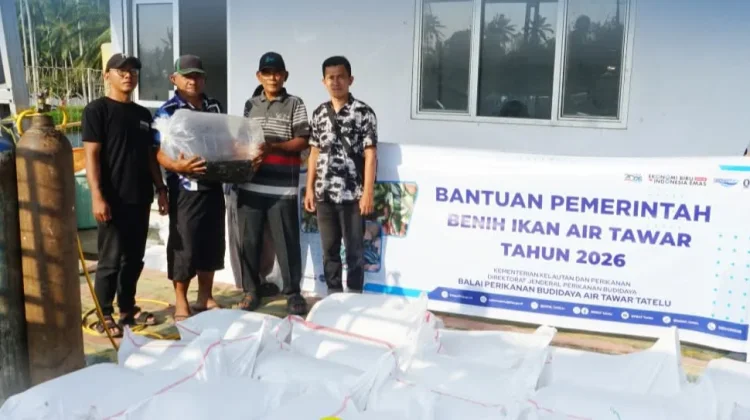 Sasar Pokdakan Bolmong Utara dan Minahasa, BPBAT Tatelu Salurkan Benih Ikan Nila