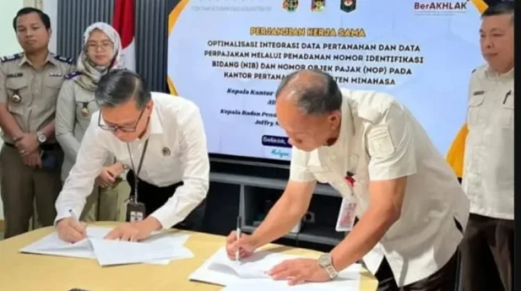 Bapenda dan Kantor Pertanahan Minahasa Padukan Data NIB-NOP
