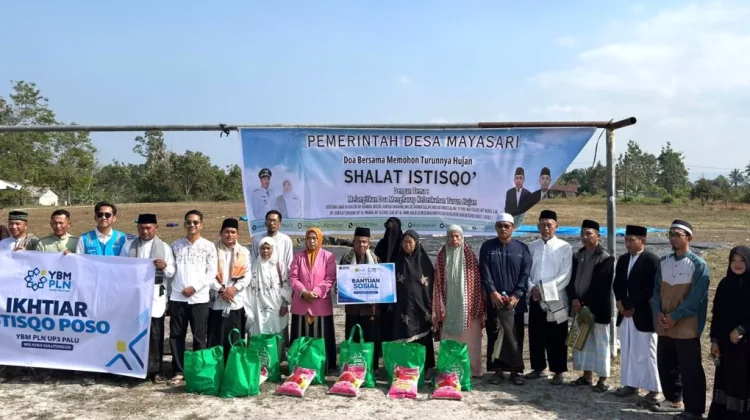 YBM PLN UP3 Palu dan Pemdes Mayasari Gelar Ikhtiar Istisqo & Berbagi untuk Dhuafa