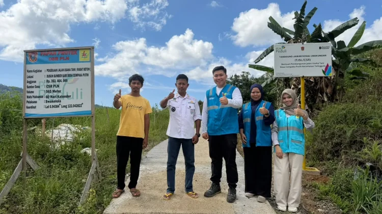 PLN Bangun Infrastruktur Jalan Usaha Tani di Desa Cempaka Putih