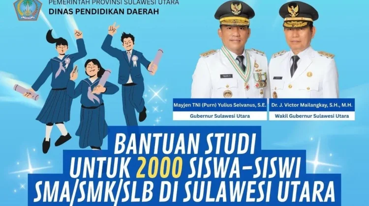 Pemprov Sulut Buka Bantuan Studi 2.000 Siswa SMA, SMK, dan SLB