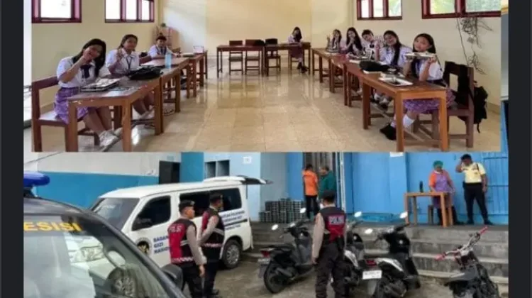 Polres Kotamobagu, Kawal Distribusi MBG di SMK Kristen