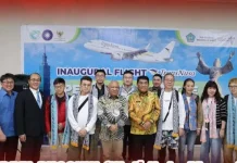 Penyambutan Penerbangan Perdana Taipei - Manado