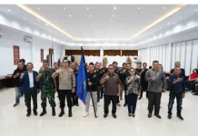Kapolres Minahasa Hadiri Pelantikan Pengurus PWI