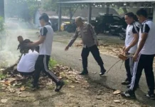 Personel Polres Kepulauan Talaud Gelar Kerja Bakti Massal