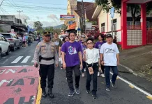 Kapolsek Pineleng Pimpin Pengamanan Jalan Sehat Jemaat GMIM Kalvari Pineleng