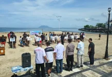 Polsek Sario Laksanakan Pengamanan Festival Beach Wrestling Indonesia se-Sulut