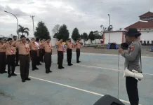Polres Minahasa Beri Pembinaan kepada Pramuka Siswa SRMA Tampusu