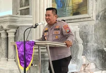 Laksanakan Program Minggu Kasih, Polres Sangihe Ajak Jemaat Jaga Kamtibmas