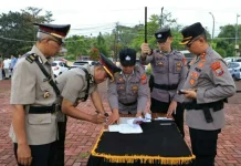 Polres Tomohon Gelar Sertijab dan Pelantikan Pejabat Utama