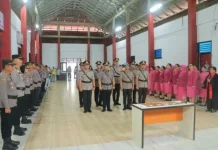 Kapolres Minut Pimpin Sertijab Empat Pejabat Utama