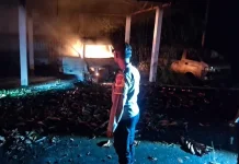 Polsek Sario Amankan TKP Kebakaran Mobil di Eks Kantor DPRD