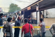 Polresta Manado Gerak Cepat Amankan TKP Kebakaran 5 Kios di Malalayang