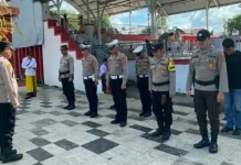 Kapolsek Tikala Pimpin Pengamanan Tawur Agung Kesanga di Tikala