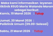 Ini Jadwal Pelayanan Poliklinik RSUD Walanda di Libur Hari Raya Keagamaan