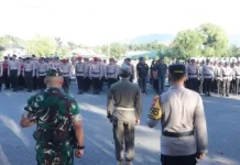 Kapolres Kotamobagu Bersama Forkopimda Pimpin Apel Gelar Pasukan