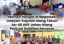 Momen Hangat di Mapolsek Lolayan: Kejutan Ulang Tahun ke-46 AKP Johan Atang
