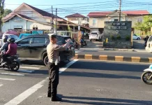 Cegah Kemacetan, Unit Lalu Lintas Polsek Malalayang Gelar Pos Cakalang