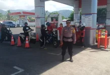Polsek Pineleng Lakukan Pengawasan Distribusi BBM di SPBU Tateli