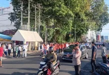 Polsek Wenang Lakukan Pengamanan Kegiatan Jalan Sehat Jemaat GPDI
