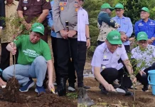 Caroll Senduk dan Ketua DPD RI Tanam Pohon di Tomohon