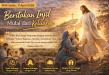 RHK Sabtu, 11 April 2026: Beritakan Injil Mulai dari Keluarga Matius 28:9-10