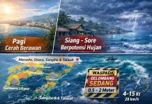Siang hingga Sore Berpotensi Hujan di Sulawesi Utara, Waspada Gelombang Sedang