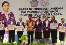 Ketua Tim Pembina Posyandu Minut Hadiri Rakorda Sulut