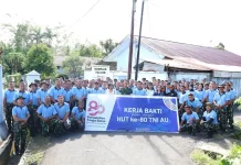Sambut HUT ke-80 TNI AU, Lanud Sam Ratulangi Gelar Aksi Bersih Lingkungan