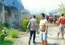 Angin Kencang dan Minim Armada, Dua Rumah di Beo Ludes Dilalap Api