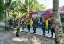TNI-Polri Gelar Olahraga Bersama di Pulau Miangas