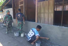 Pasiter Satgas TMMD ke-128 Kodim 1302/Minahasa Tinjau Pembangunan di Belang