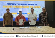 BWS Sulawesi I Manado Teken Kontrak Pemutakhiran Peta Daerah Irigasi