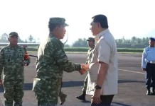 Danlanud Sam Ratulangi Antar Keberangkatan Menhan RI