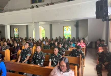 Satgas TMMD Ke-128 Kodim 1302/Minahasa Ibadah Bersama Jemaat GMIM di Watuliney