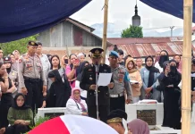 Polres Kotamobagu Lepas Aiptu Andi Maenong dengan Tradisi Upacara Kepolisian