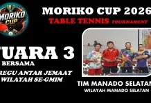 Manado Selatan Kembali Unggulan di Hapsa PKB GMIM 2026 Cabor Tenis Meja