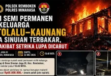 Rumah Semi Permanen di Remboken Ludes Terbakar, Kerugian Ditaksir Rp60 Juta