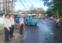 Polisi Bersama Pom TNI dan Dishub Tertibkan Mikrolet di Terminal Malalayang
