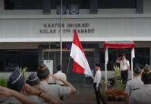Upacara Hari Lahir Pancasila di Kanwil Ditjenim Sulut