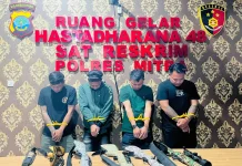 Pamer Senjata Api Rakitan, 4 Warga Bolmong Diamankan Tim Gabungan Polres Mitra