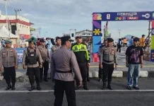 Polresta Manado Amankan Kegiatan Bola Gembira di Kawasan Pasir Putih Boulevard