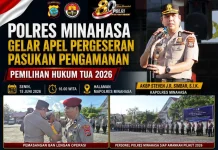 Jelang Pilhut Serentak, Polres Minahasa Gelar Apel Pasukan
