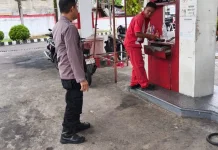Polsek Tuminting Lakukan Pengawasan Penyaluran Distribusi BBM Subsidi di SPBU